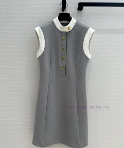 Highly Recommend BL76256 Lou * 25s New Stand Up Collar Color Blocked Vest Dress Exquisite Princ hjs2klwi