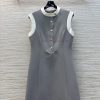 CL76302 Louis Vuitton Spring/Summer 25 Contrasting Stand Up Collar Sleeveless Dress With A Thre jud9chan