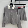 BT76283 ThomBrown * 25s New Product Easy And Fashionable Age Reducing Grey Set Color Blocked Co 1k21gysm