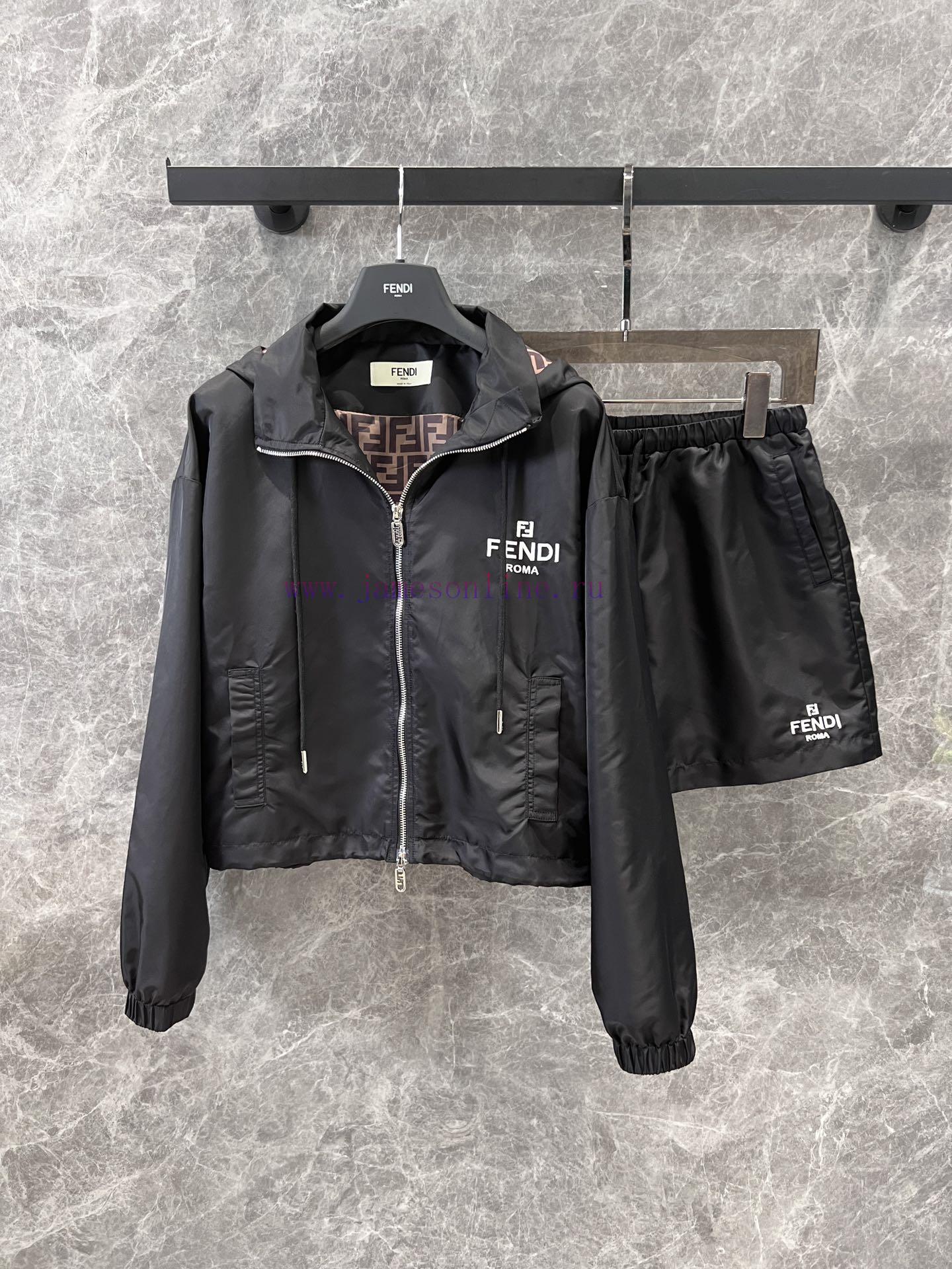 ZT61005 Fendi 25Ss Spring/Summer New Hooded Charge Coat+Shorts Set | Made Of Imported Recycled 5jb1jwbj - Image 2