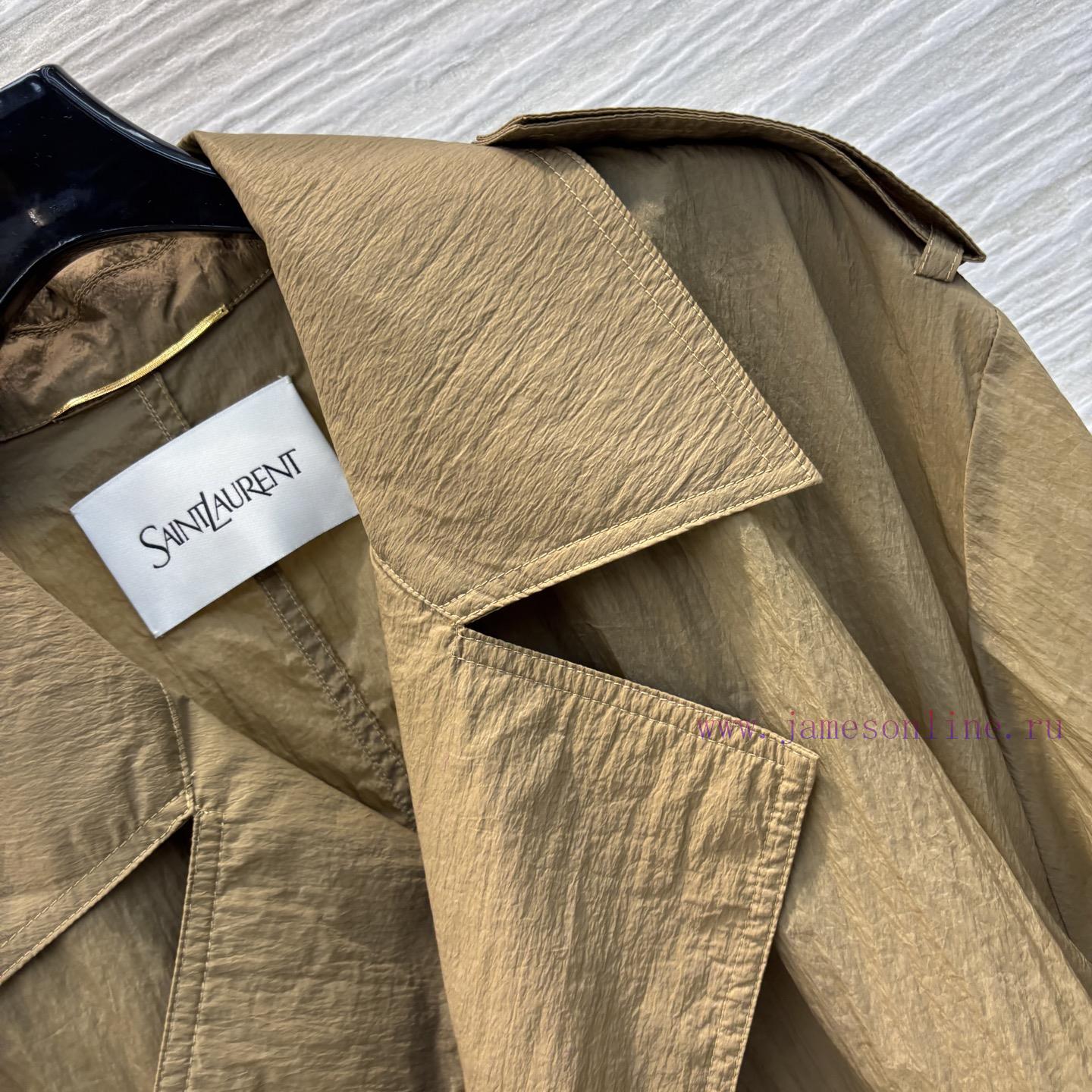CW77369 YSL 25 Spring/Summer Double Breasted Long Classic Loose Windproof Coat. A Must-have Sun 4o8hznyc - Image 6