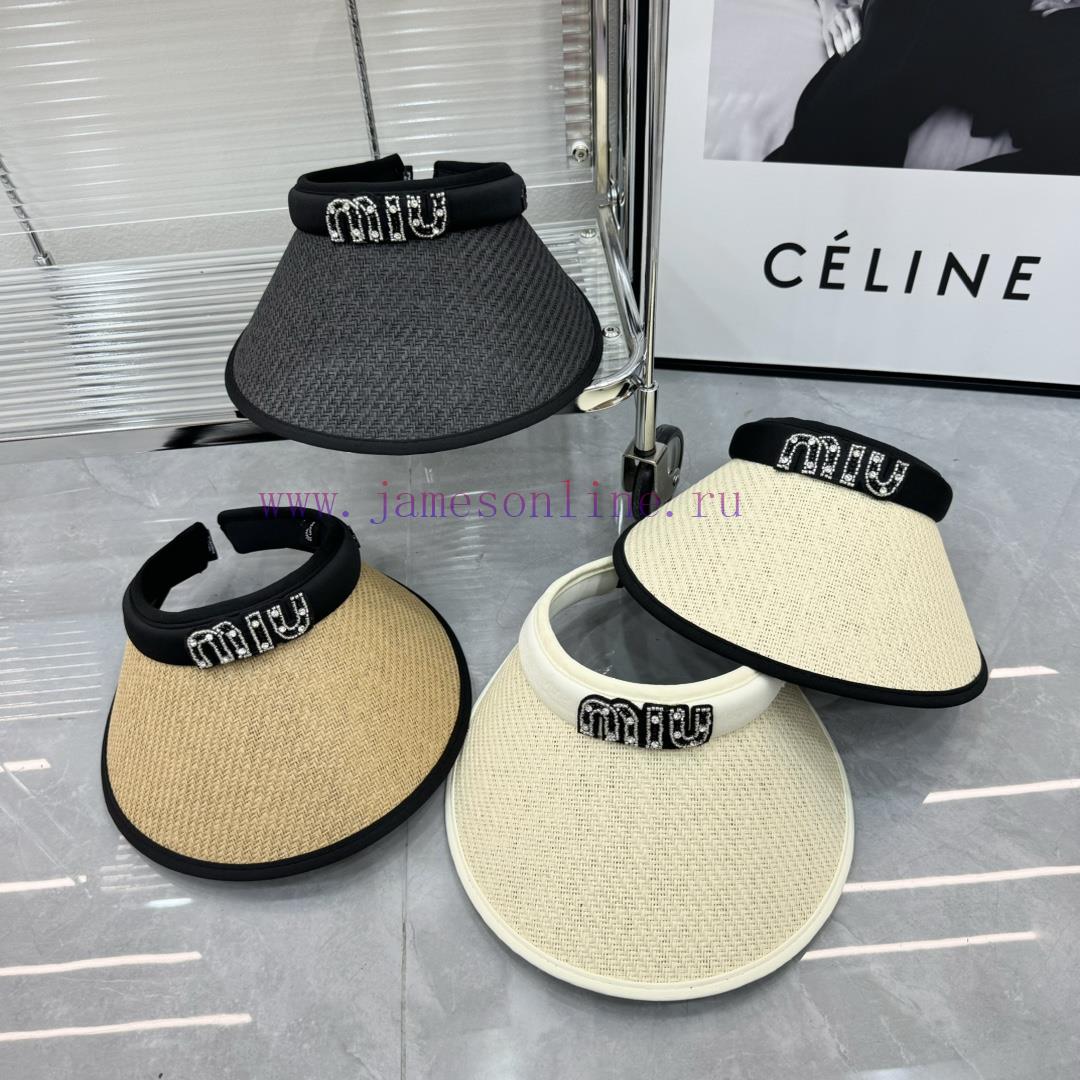 MiuMiu2024 Spring/Summer New Empty Top Sunshade HatAdvanced customizationlzor56xc - Image 2