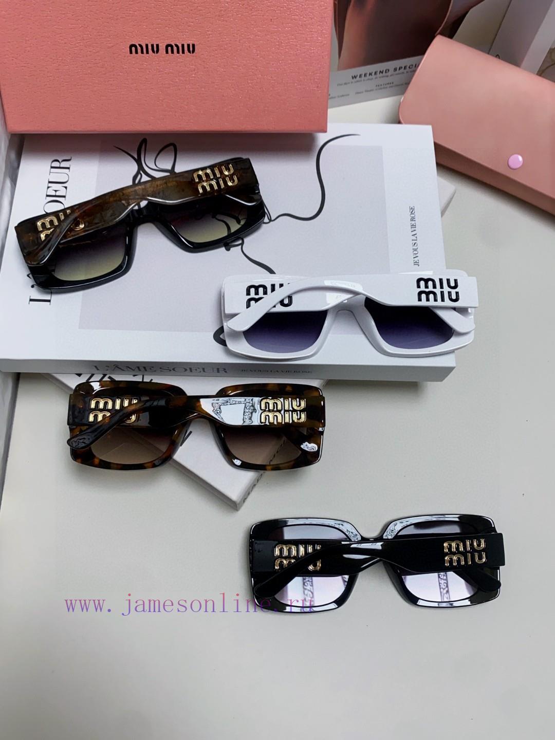 MiuMiu Misu 2024 New Large Frame Square Sunglasses European and American Millennium Hot Girlqd7m2p1v - Image 10
