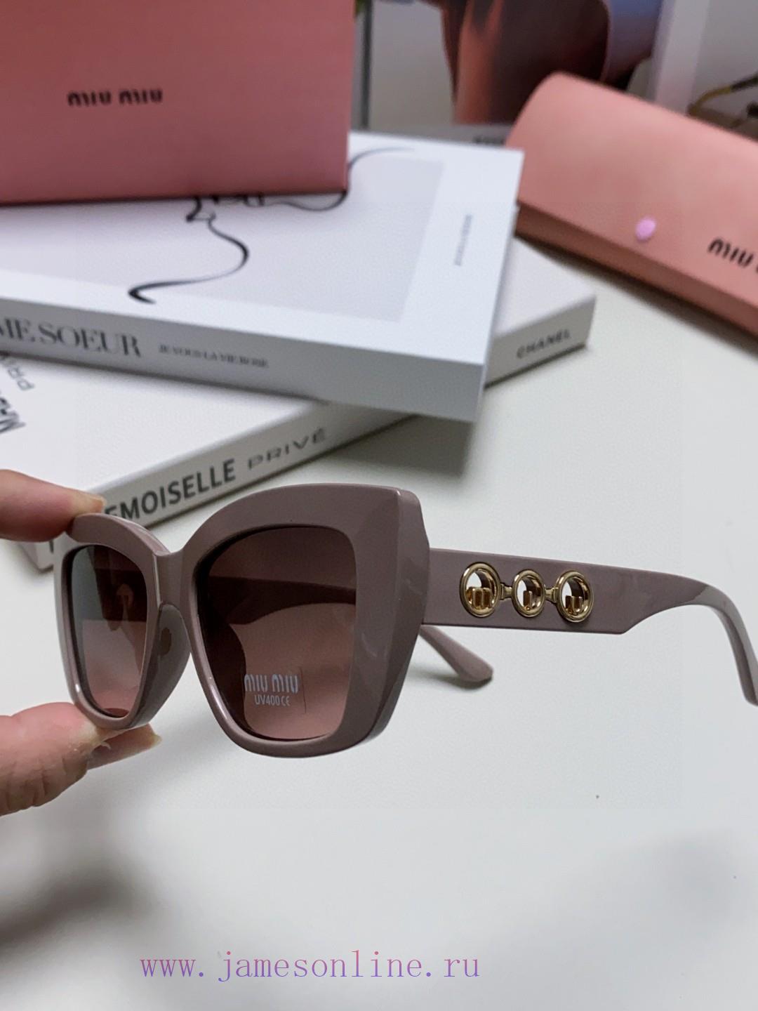 MiuMiu Miu 2024 New European and American New Fashion Sunscreen Cat Eyes Women's Sunglasses yg23juqj - Image 7