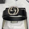 The Gucci top layer calf leather belt is made by hot pressing to achieve a wild boar skin ef 6pwoa5va