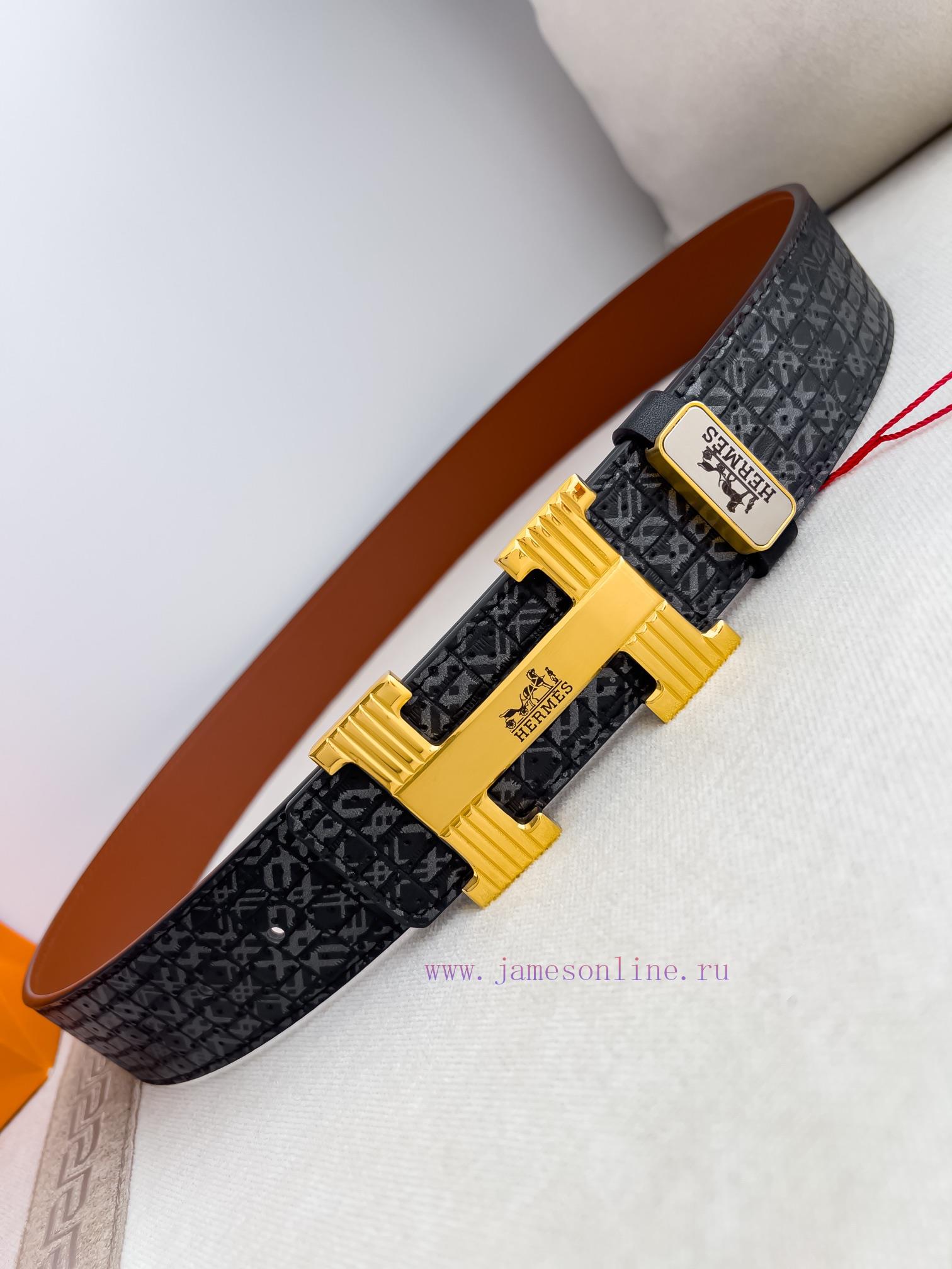 Hermes Hermes waist beltHanging buckle, classic pure steel material buckle head, double-side jsczcvha - Image 4