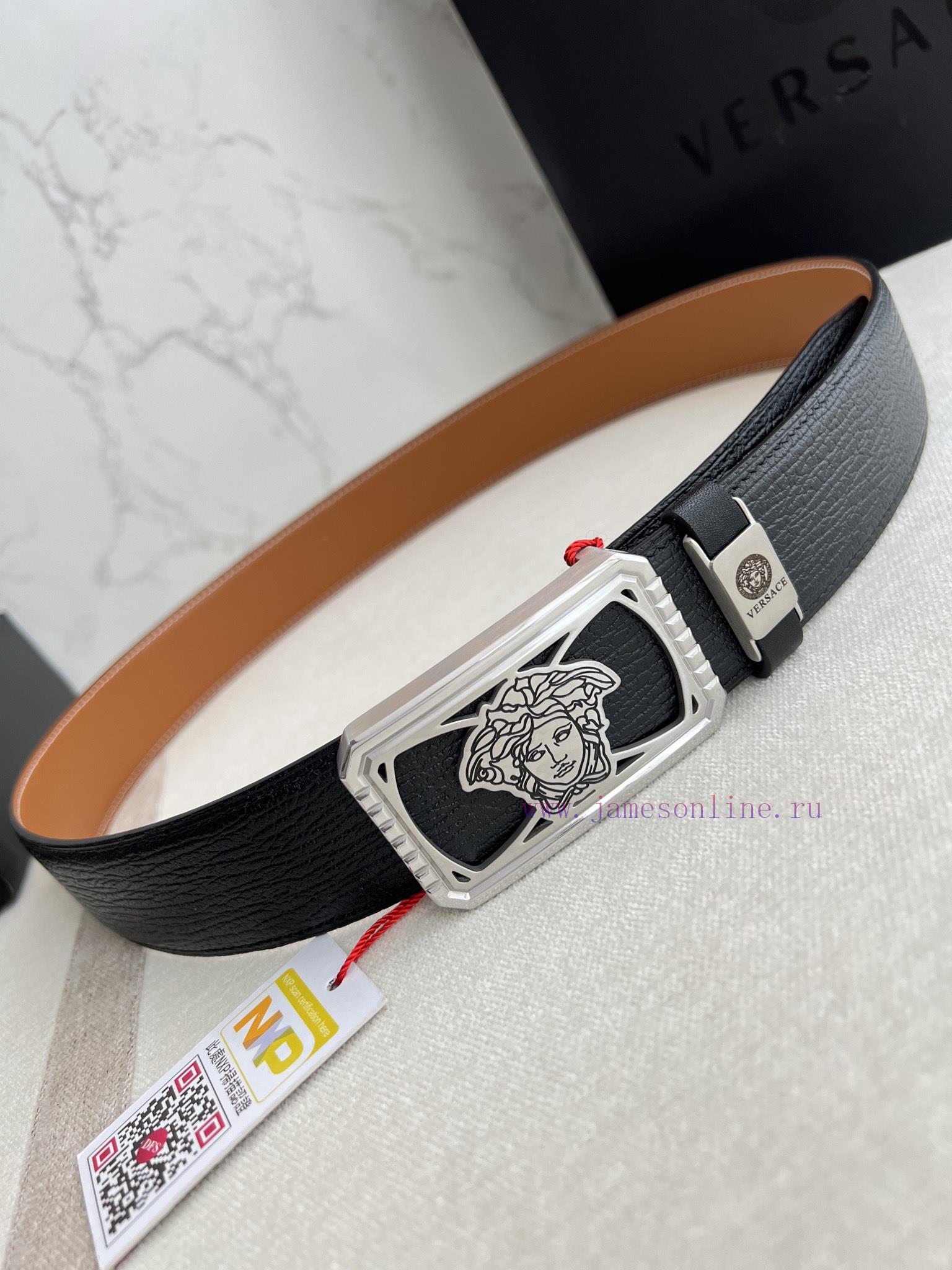 Versace. Versace Belt and BeltsHanging buckle, classic human head made of pure steel materia gel5iokt - Image 4