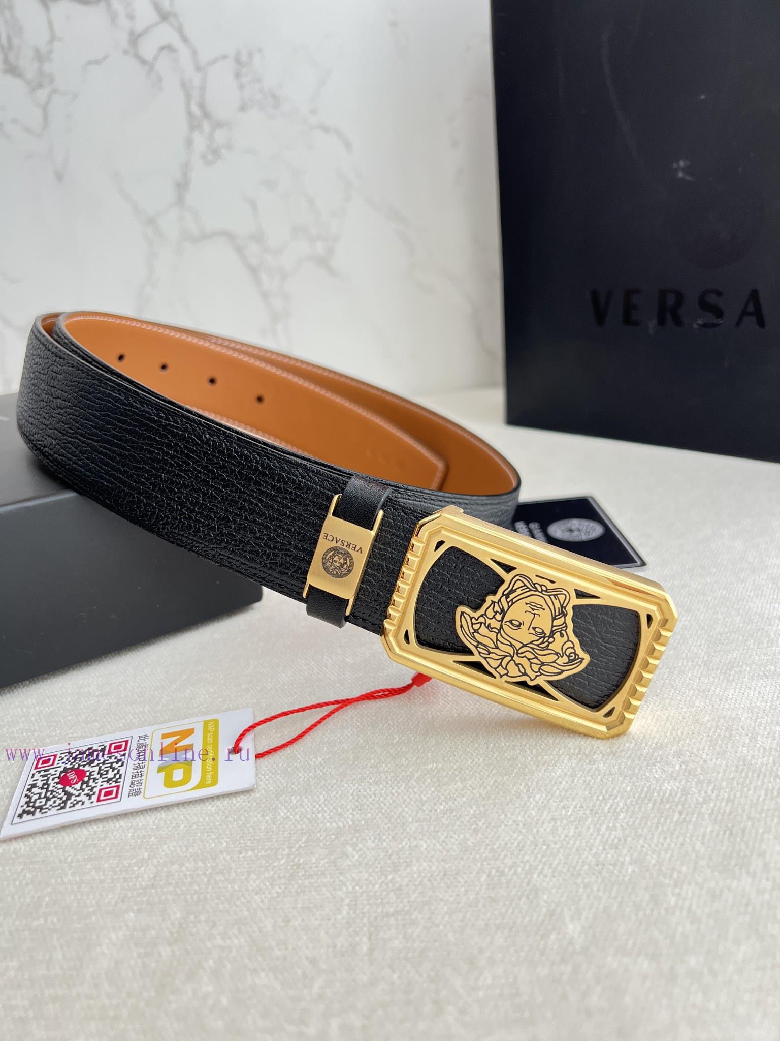 Versace. Versace Belt and BeltsHanging buckle, classic human head made of pure steel materia s8rs9l9i