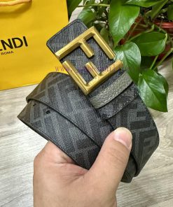 FENDI FendiFull set of the same width 4.0CM double ring front and back waist belt FF nail bu xrr9r3fg