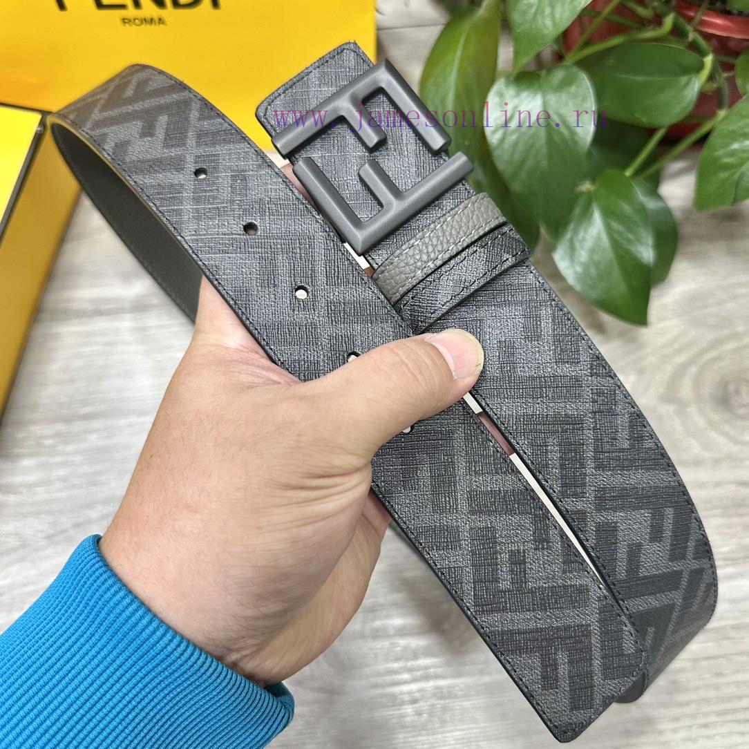 FENDI FendiFull set of the same width 4.0CM double ring front and back waist belt FF nail bu 8ym0h3fz - Image 3