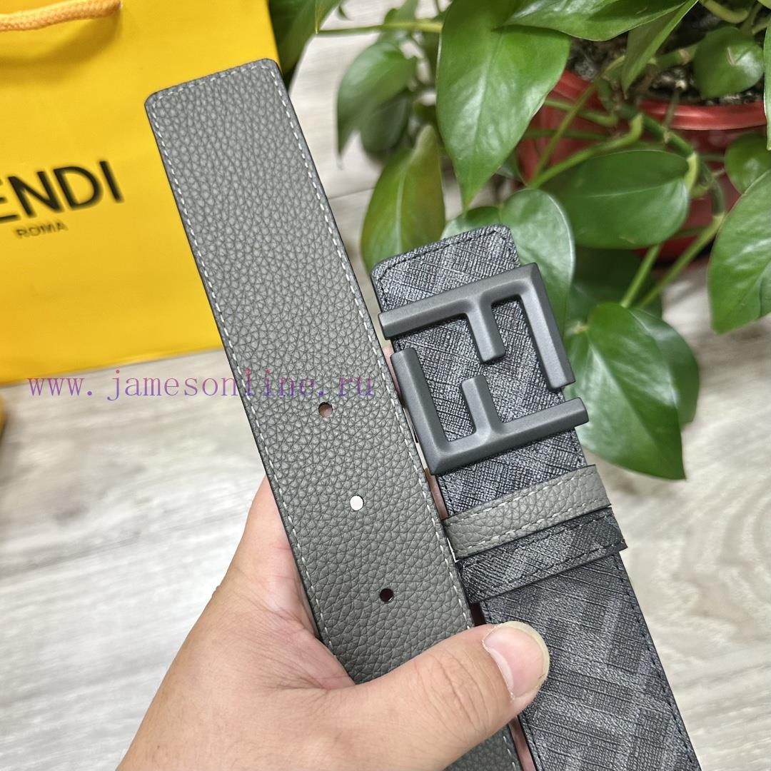 FENDI FendiFull set of the same width 4.0CM double ring front and back waist belt FF nail bu 8ym0h3fz - Image 5
