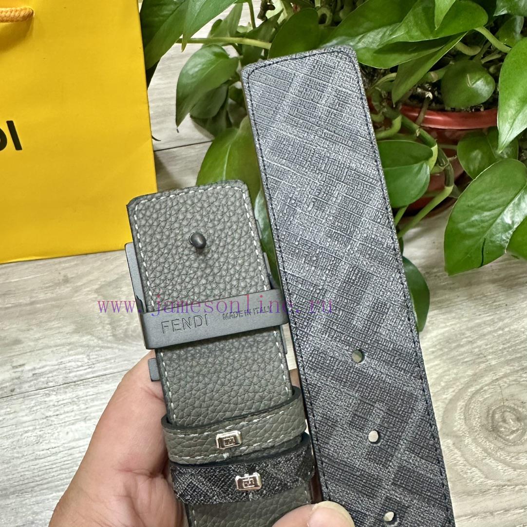 FENDI FendiFull set of the same width 4.0CM double ring front and back waist belt FF nail bu 8ym0h3fz - Image 6