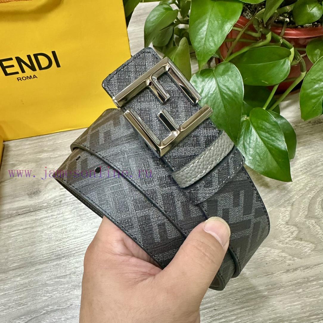 FENDI FendiFull set of the same width 4.0CM double ring front and back waist belt FF nail bu koexu15l