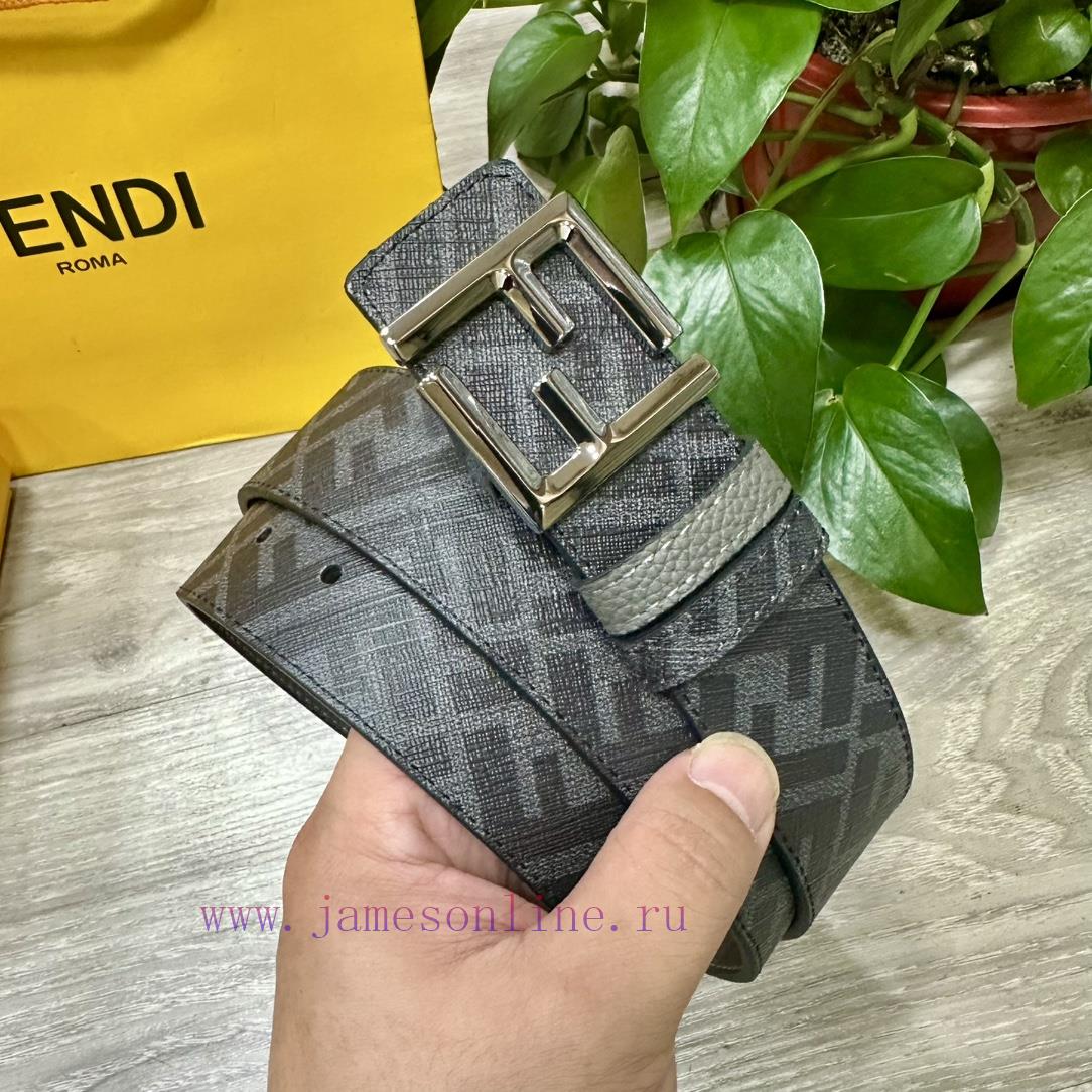 FENDI FendiFull set of the same width 4.0CM double ring front and back waist belt FF nail bu koexu15l - Image 2