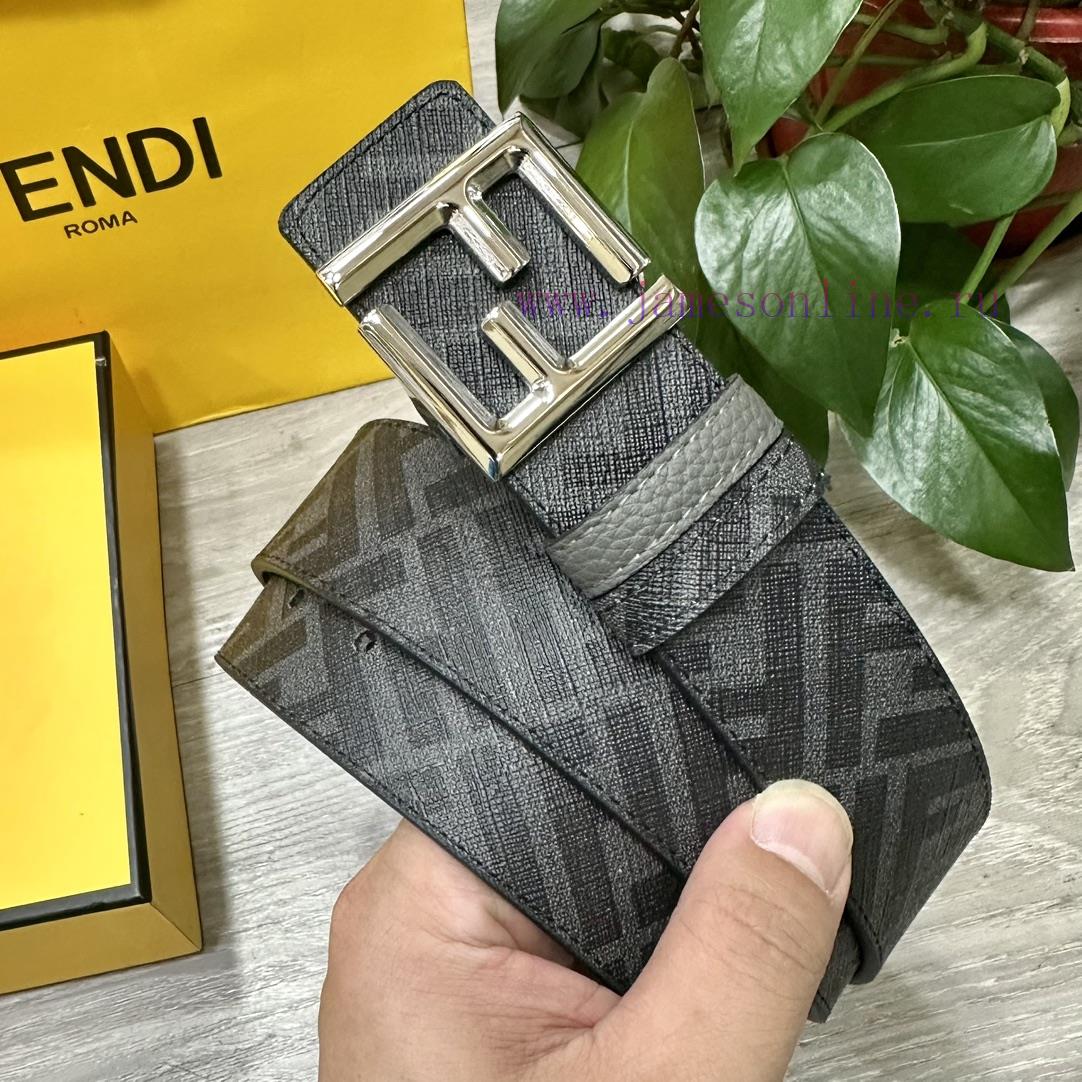 FENDI FendiFull set of the same width 4.0CM double ring front and back waist belt FF nail bu lb926kdv - Image 2