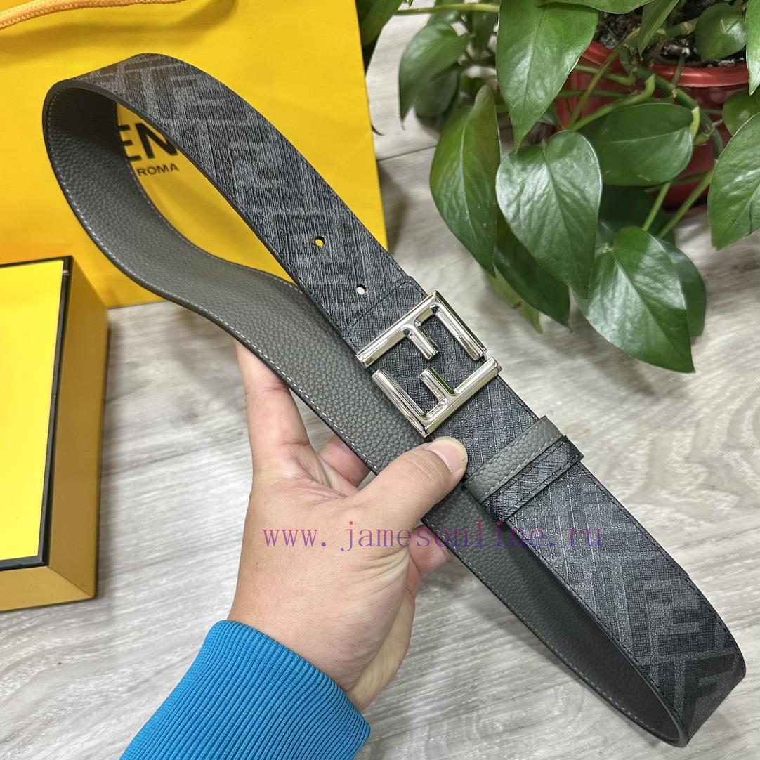 FENDI FendiFull set of the same width 4.0CM double ring front and back waist belt FF nail bu lb926kdv - Image 4