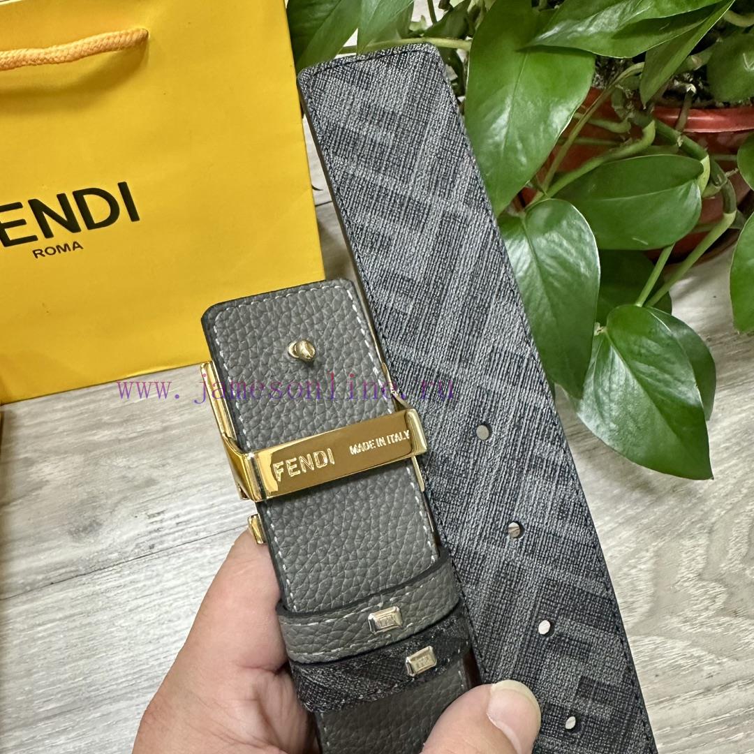 FENDI FendiFull set of the same width 4.0CM double ring front and back waist belt FF nail bu wxkvmsli - Image 6