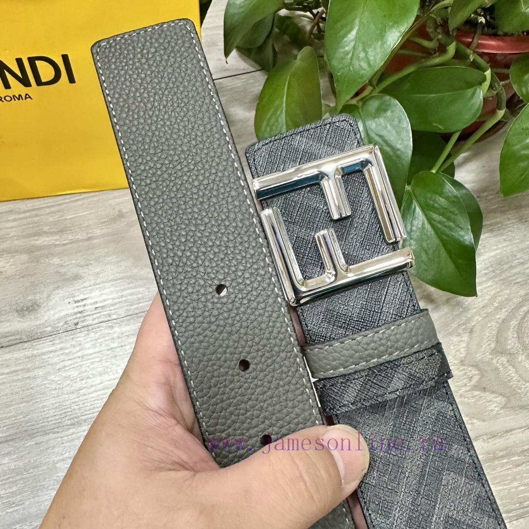 FENDI FendiFull set of the same width 4.0CM double ring front and back waist belt FF nail bu lb926kdv - Image 5