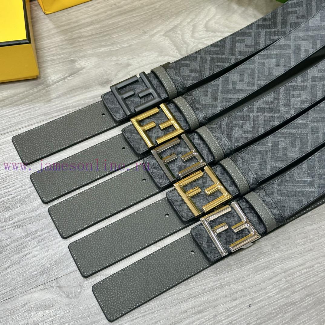 FENDI FendiFull set of the same width 4.0CM double ring front and back waist belt FF nail bu wxkvmsli - Image 7