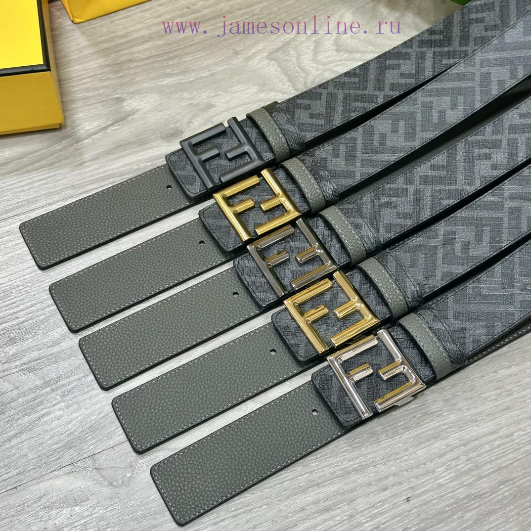 FENDI FendiFull set of the same width 4.0CM double ring front and back waist belt FF nail bu lb926kdv - Image 7