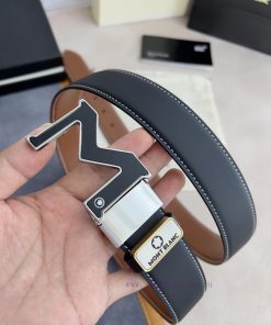 Montblanc Montblanc ️ Belt and beltHanging buckle, new original classic boutique leather let 76batlgw