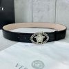 Width 4.0cm Versace Stone Pattern Sand Bottom Belt with Iconic Versace Medusa Portrait Buckl bjn3tinw