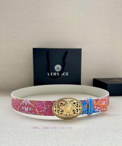 3.8cm wide Versace belt with three-dimensional La Medusa double-sided buckle, decorated with 95uedwwu