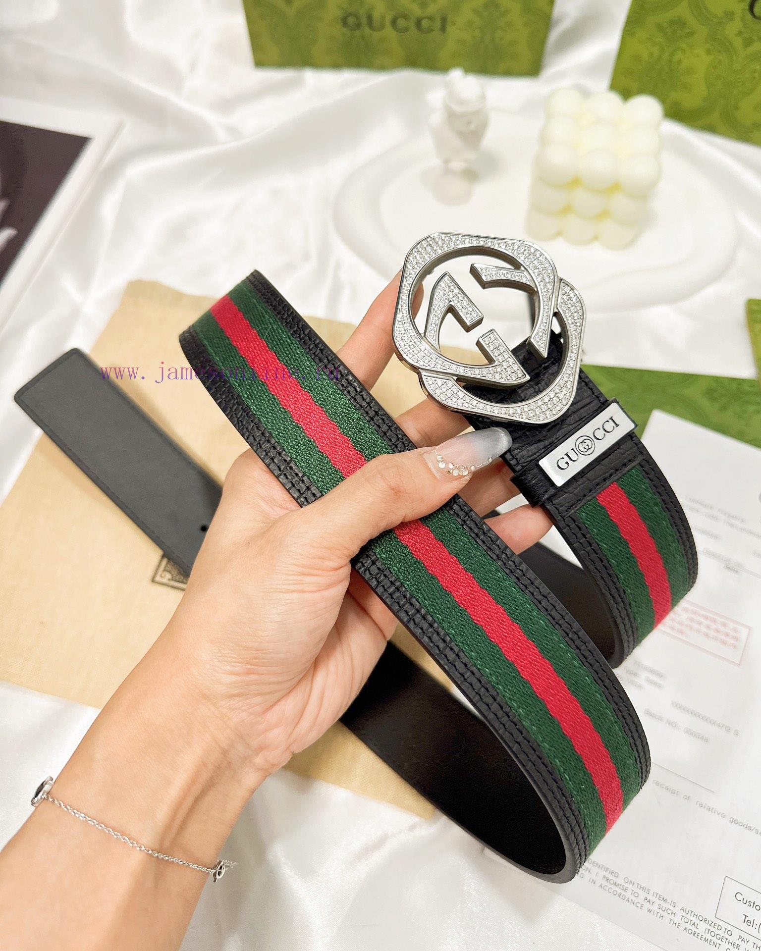 Belt Gucci Gucci️Belt made of 100% head layer cowhide, guaranteed genuine leather, 24k diamo kie9q4jl - Image 4