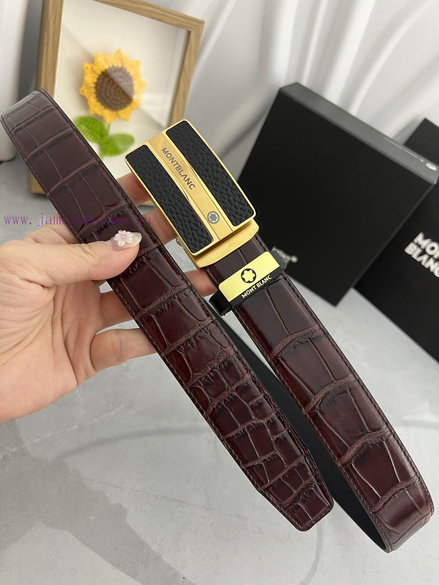 Montblanc Automatic BeltMaterial: Leather Belt with 100% Head Layer. The leather belt is gua y2aaimnf - Image 5