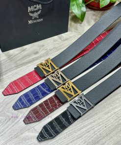 MCM The full set of 40mm wide double-sided original calf leather with a single ruthenium pa j1s3n7ms