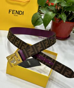 FENDL original custom fabric with a width of 3.8CM, single ring belt, steel buckle, FF patte w2woa55s