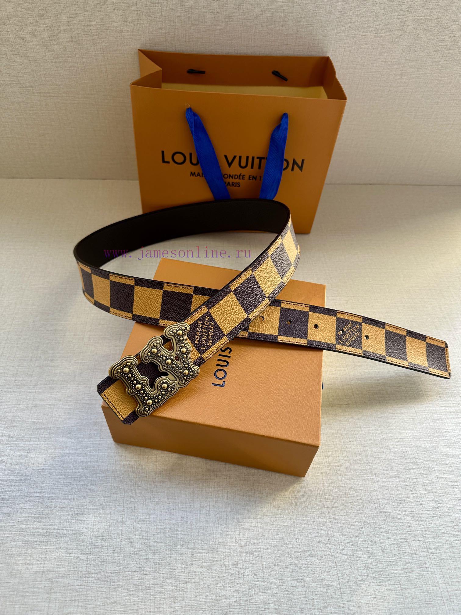 This 4.0-wide LV Initiales double-sided belt is from the 2024 spring/summer men's fashion sh i8fu24ns - Image 7