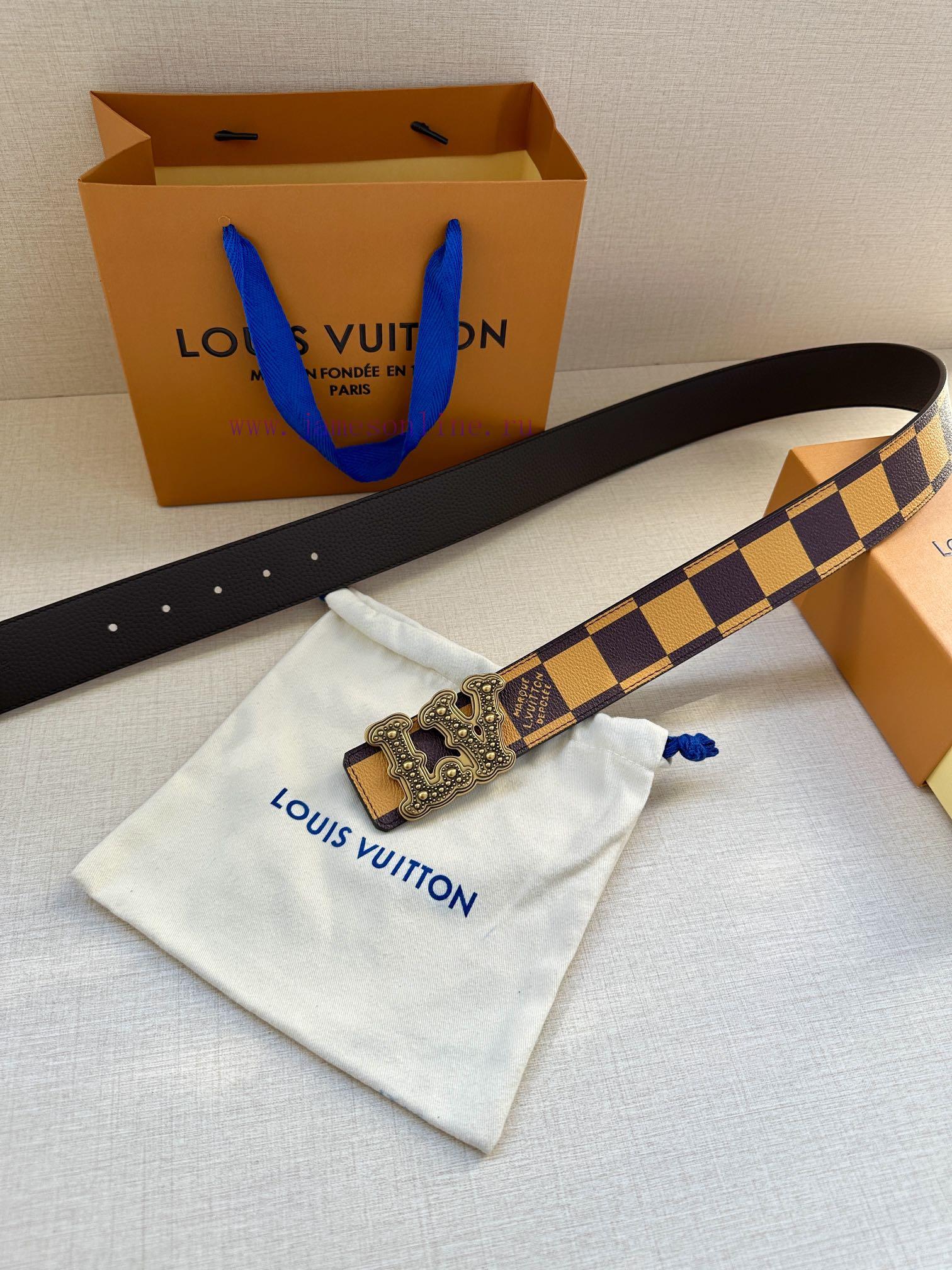 This 4.0-wide LV Initiales double-sided belt is from the 2024 spring/summer men's fashion sh i8fu24ns - Image 8