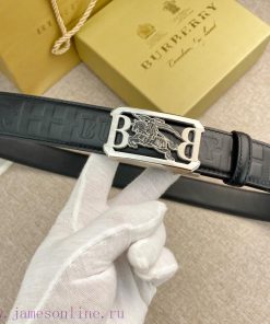 Burberry automatic leather belt series, original high-quality stainless steel buckle, soft a zy8l0k79