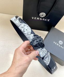 Width 4.0cm Versace This Palazzo belt is made of cowhide fabric and adorned with Le Pop Clas fvmhtqkp