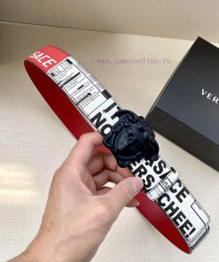 Width 4.0cm Versace This Palazzo belt is made of cowhide fabric and adorned with Le Pop Clas 61mksxu8
