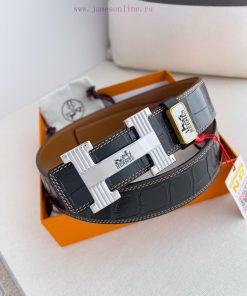 Hermes Hermes waist beltHanging buckle, classic pure steel material buckle head, double-side 93cdvb5p