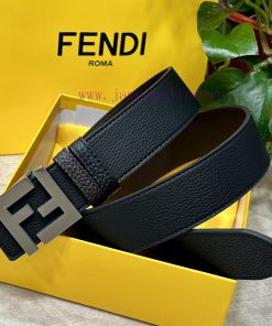 FENDL 40MM wide double-sided original calf leather with a single ruthenium palladium plated wvwzkfq6