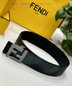FENDL 40MM wide double-sided original calf leather with a single ruthenium palladium plated if3plpbq