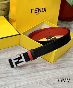 FENDL 35MM wide double-sided original calf leather with a single ruthenium palladium plated pre6clwq