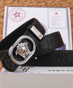 Versace leather belt with a beautiful head and embossed cowhide body, exquisite diamond buck jmilibg4