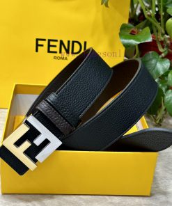FENDL 40MM wide double-sided original calf leather with a single ruthenium palladium plated k38f8lwj