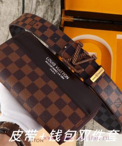 LV. Yilu Weideng Double Piece SetWooden box, belt+wallet, two-piece setGrade: Italian import 60dc0rxf