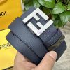 FENDI style, width 4.0CM, double ring front and back waist belt with FF nail buckle, dark bl zu72q84f