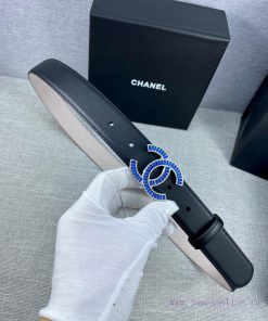 Width 3.0cm Chanel women's belt with new soft lining, imported calf leather, and exquisite d 0ndes5e1
