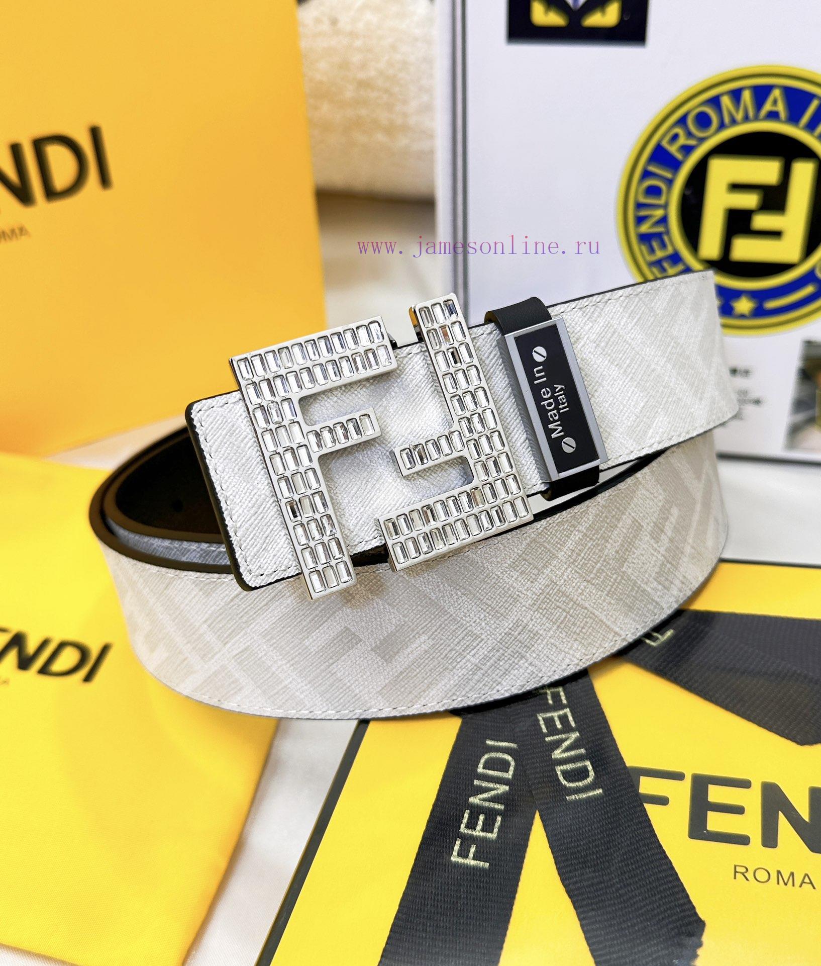 Belt FENDI Fendi ReproductionBelt made of 100% head layer cowhide with crocodile pattern, ev 4zlyo71u - Image 2