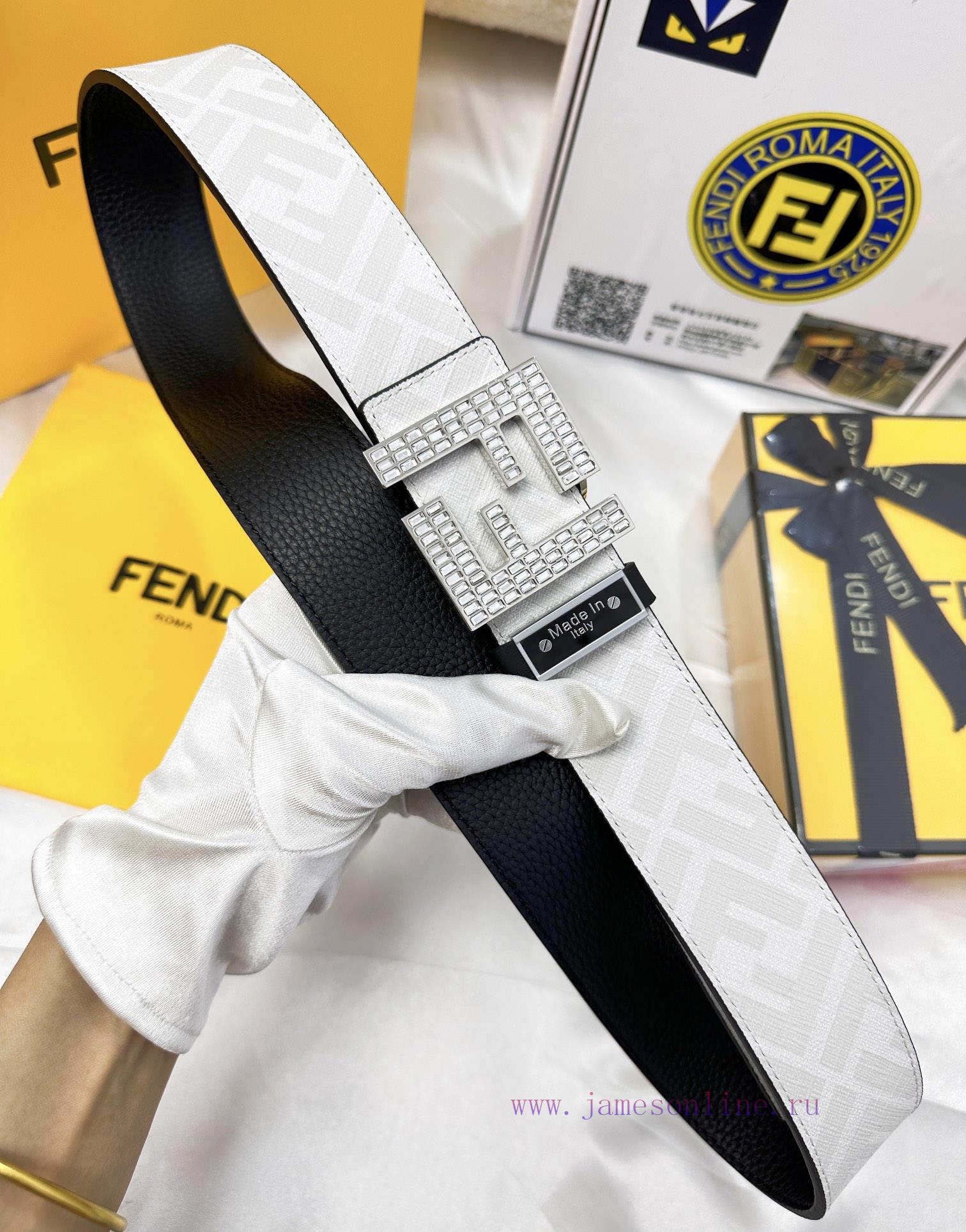 Belt FENDI Fendi ReproductionBelt made of 100% head layer cowhide with crocodile pattern, ev 4zlyo71u - Image 6
