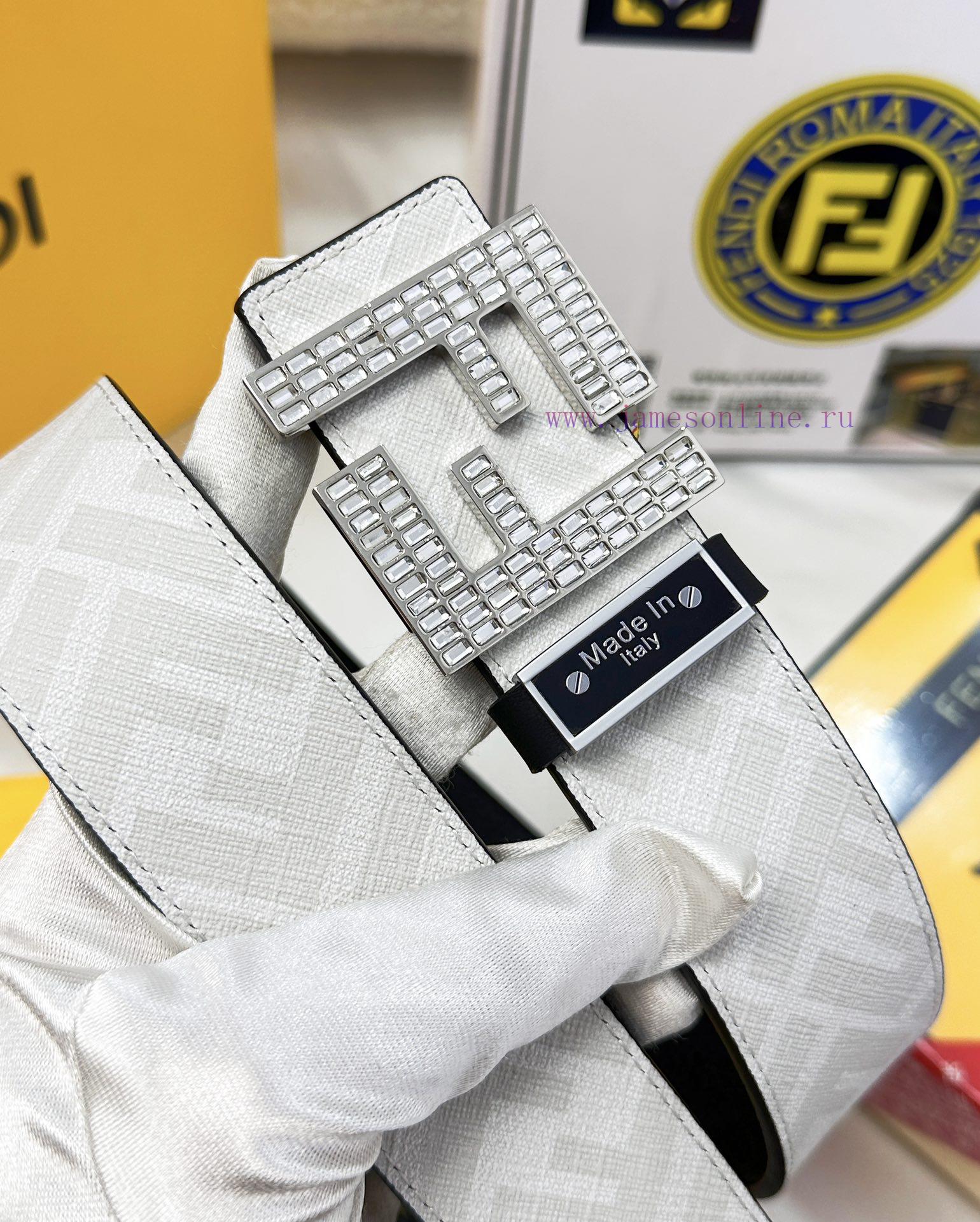 Belt FENDI Fendi ReproductionBelt made of 100% head layer cowhide with crocodile pattern, ev 4zlyo71u - Image 8