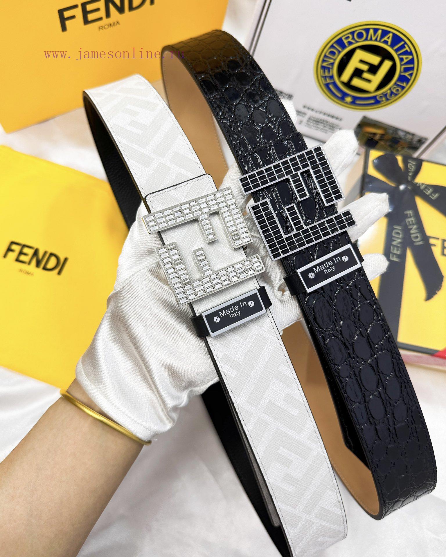 Belt FENDI Fendi ReproductionBelt made of 100% head layer cowhide with crocodile pattern, ev 4zlyo71u - Image 10