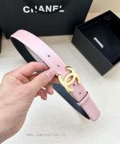 Width 3.0cm CHANEL Rotating Double C Calfskin and Silver Gun Gold Metal Belt Multi Color Wom b872102x